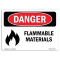 Signmission Safety Sign, OSHA Danger, 7" Height, 10" Width, Aluminum, Flammable Materials, Landscape OS-DS-A-710-L-2014